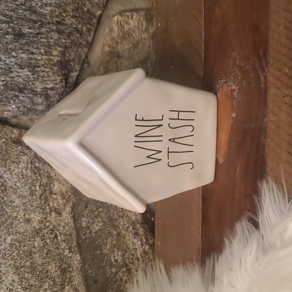 Rae Dunn Piggy bank wine stash
